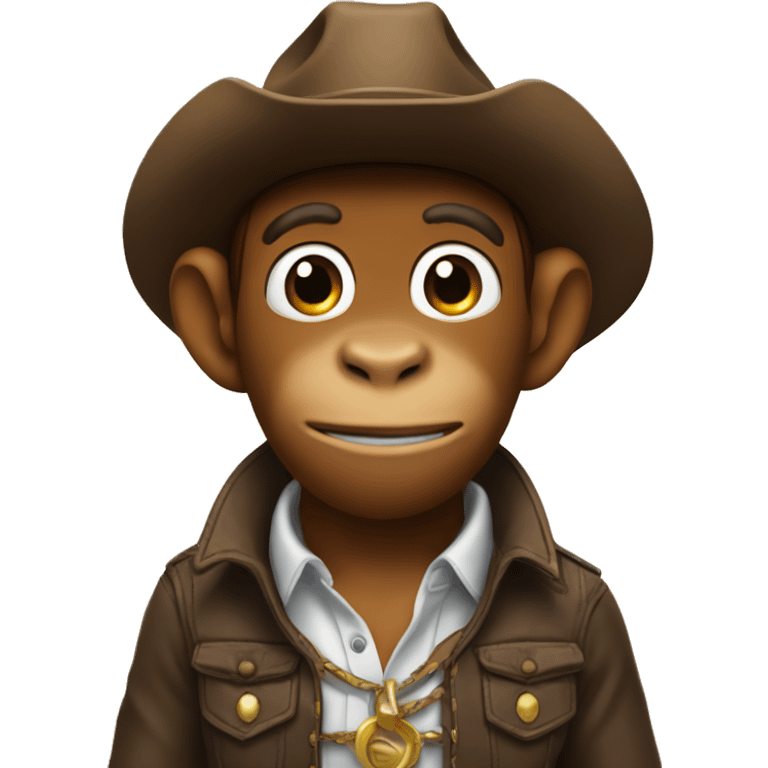 Monkey with a cow boy hat emoji