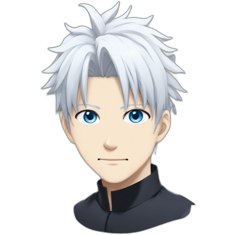 Satoru gojo jujutsu kaisen blue eyes white hair young emoji