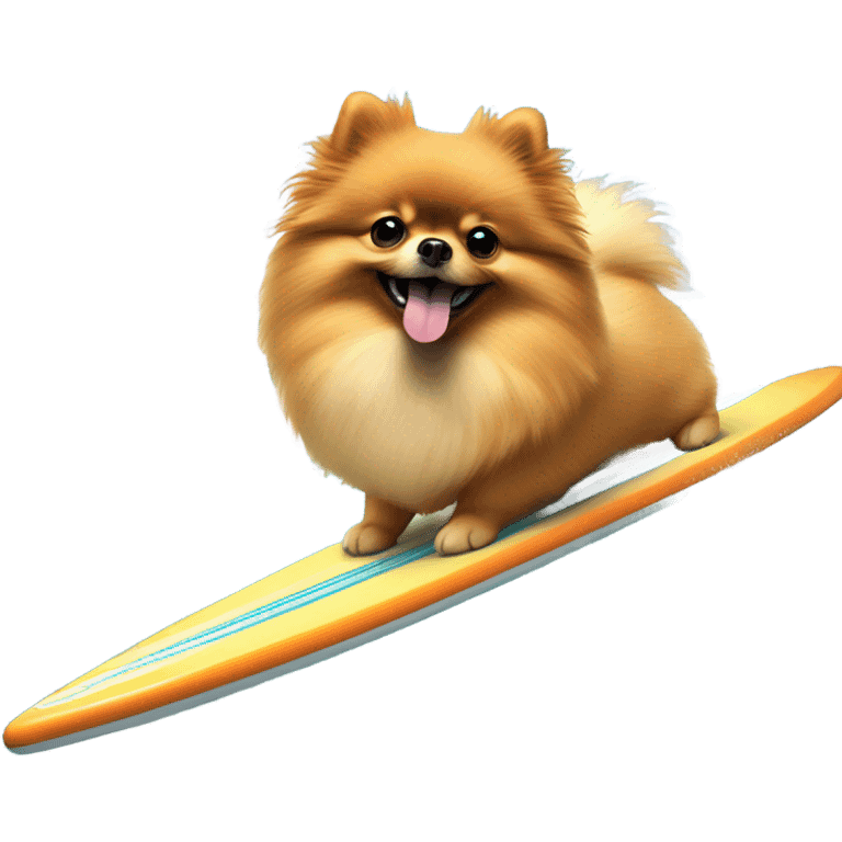 Pomeranian surfing emoji