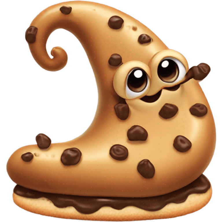 Slug eating a chocolate chip cookie  emoji