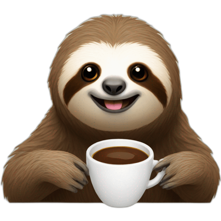 sloth drinks coffee emoji