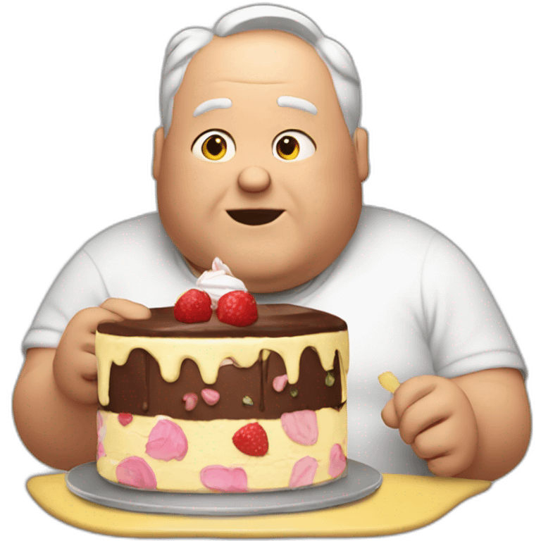 fat man eating cake emoji