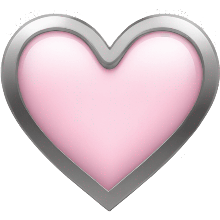 light pink heart with chrome  emoji