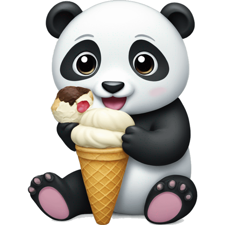 Panda eating ice cream emoji