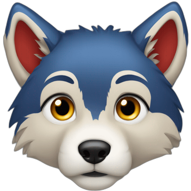 Loup doré et bleu yeux rouges  emoji