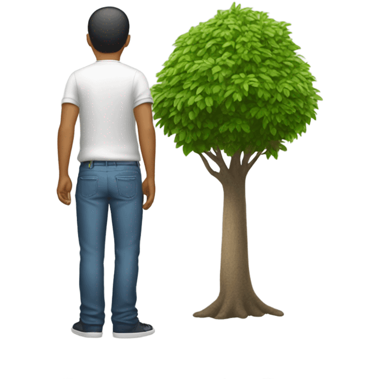 Man peeing on a tree  emoji