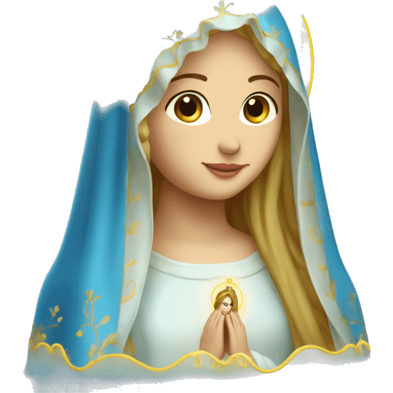 Blessed Virgin Mary Blue Veil with Crown emoji