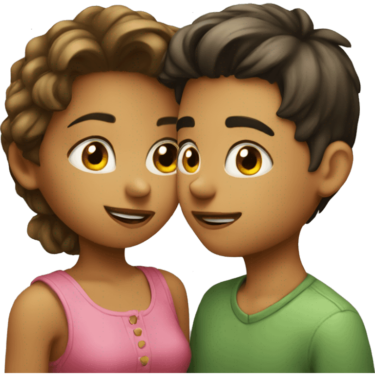 Boy and girl kissing emoji