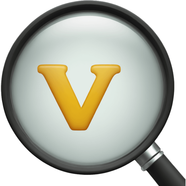 The letter W under a magnifier emoji