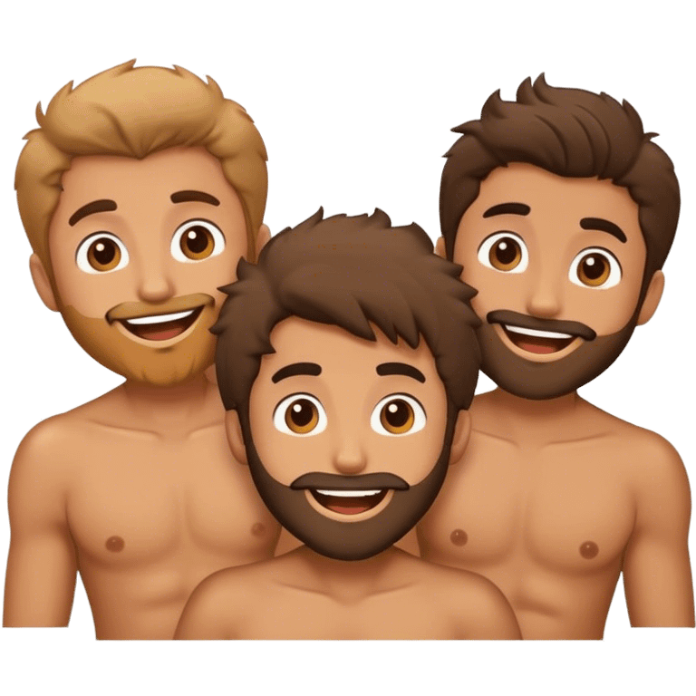 Excited chest hair with friends emoji