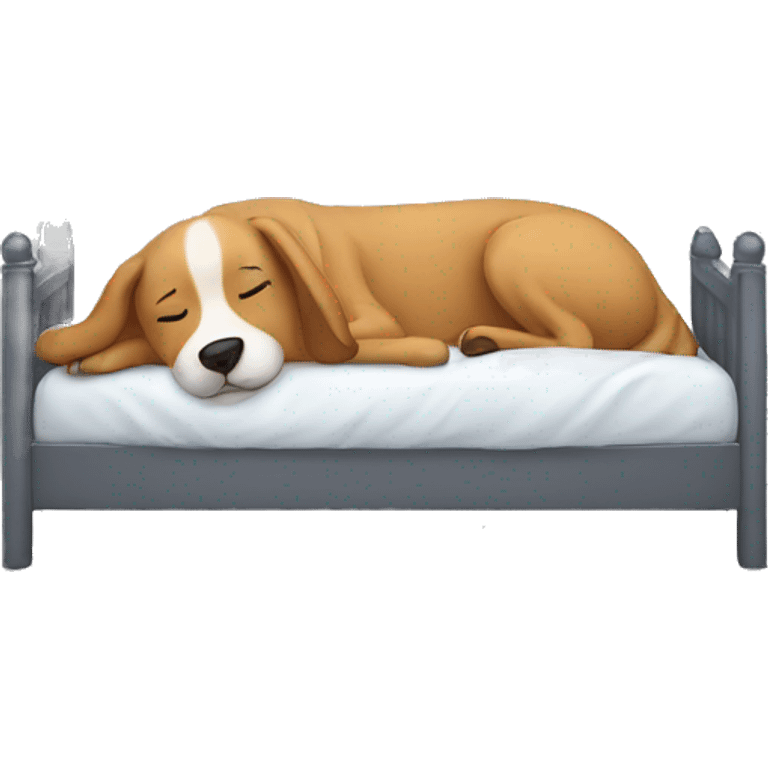 Dog in the bed. and sleep emoji