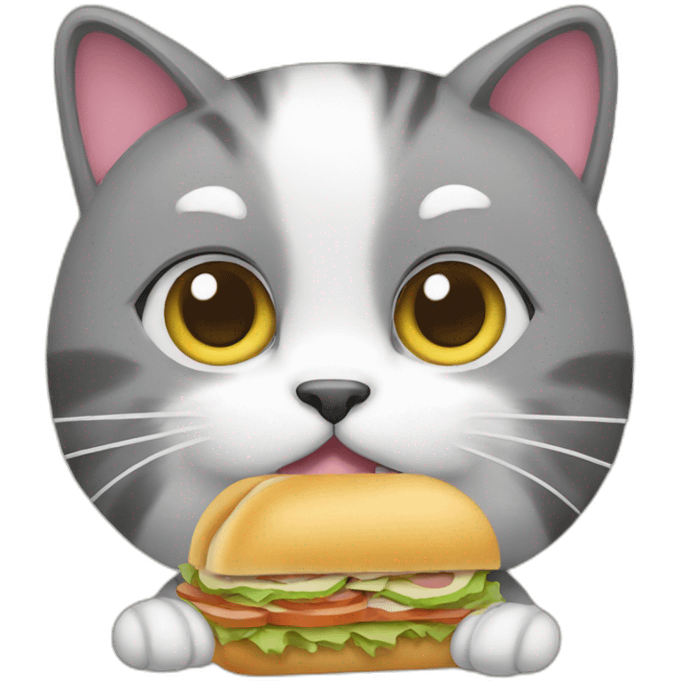 cat with sandwich emoji