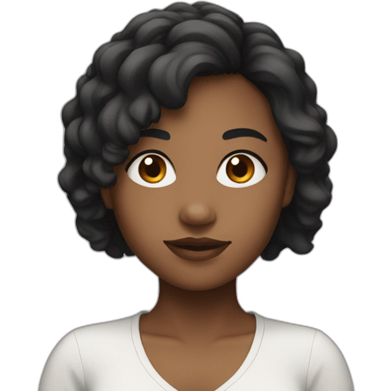 Mixed white and black girl with short hair emoji