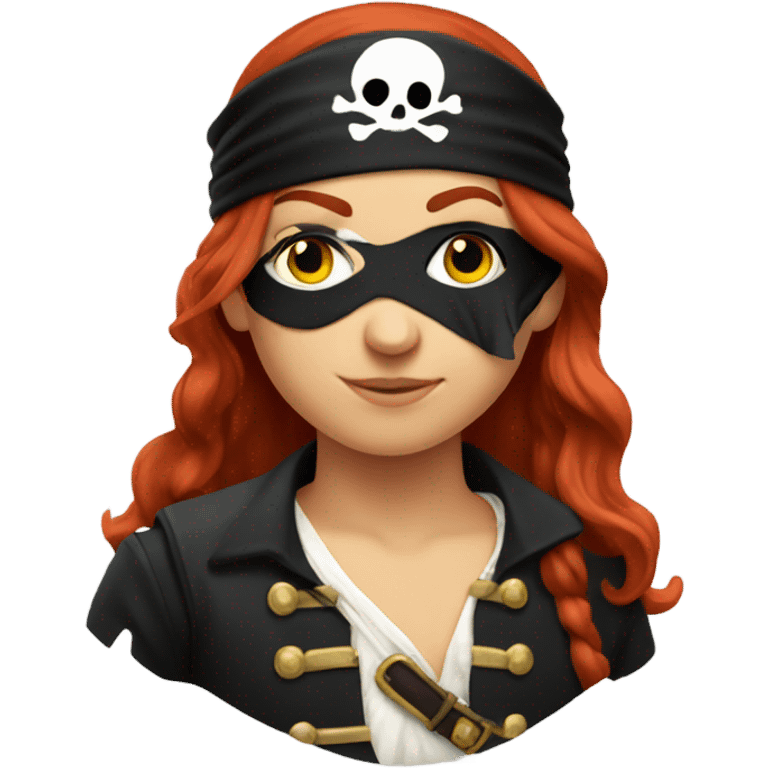 Redhead pirate with one eye patch emoji