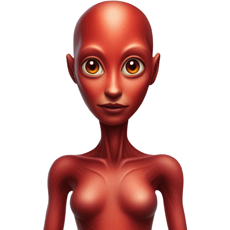 a red alien woman full body emoji