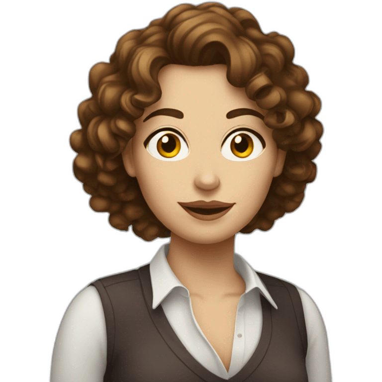 White Woman curly brown hair drinking whisky emoji