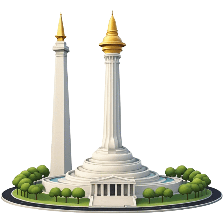 Cinematic Realistic Monas Landmark Emoji, depicted as the iconic National Monument rendered with crisp architectural detail and dynamic, urban lighting. emoji