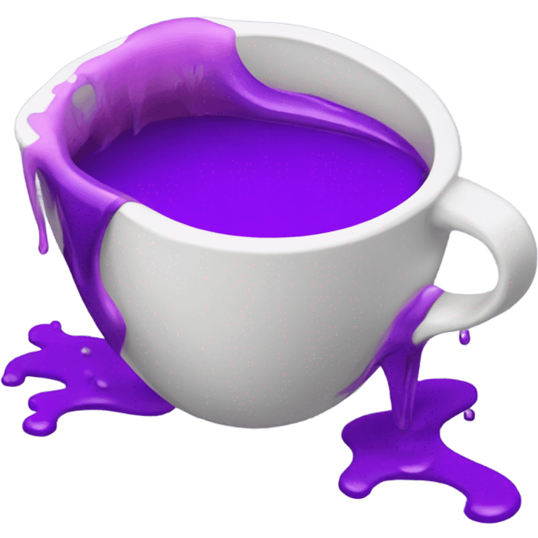 Cup spilling purple liquid  emoji