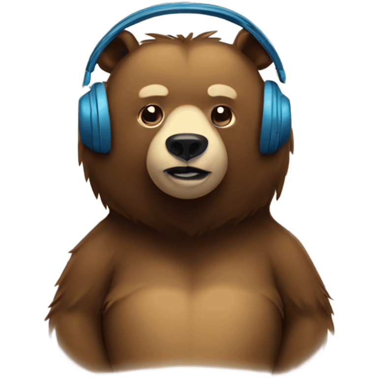 A bear with headphones on  emoji