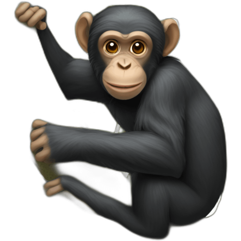 Chimpanzé sur un arbre emoji