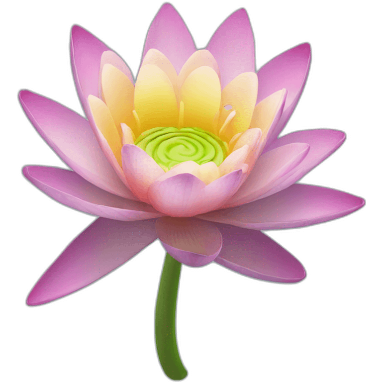 Waterlily with rainbow colors emoji