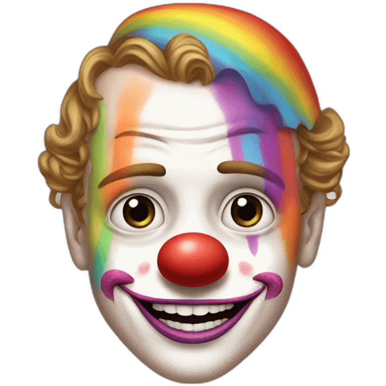 Jonathan Toews as a rainbow circus clown emoji