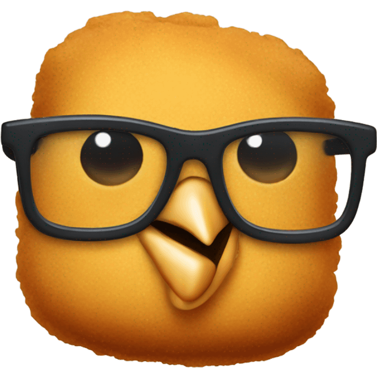 Chicken nugget with glasses emoji