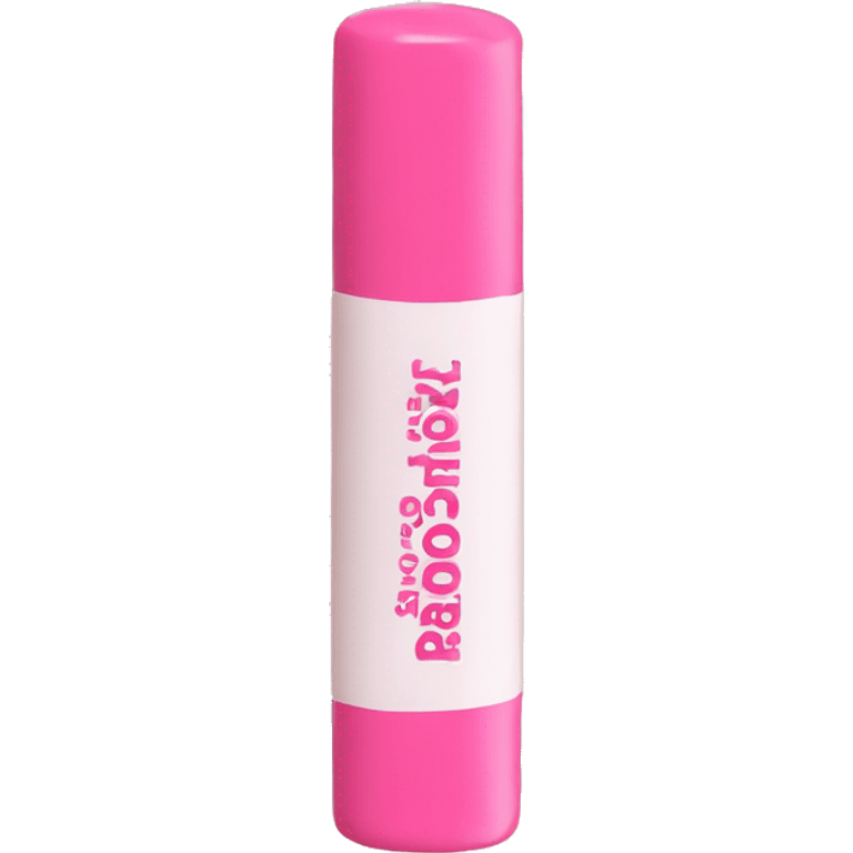 pink squeeze lip balm with white label on it that says Rhode emoji