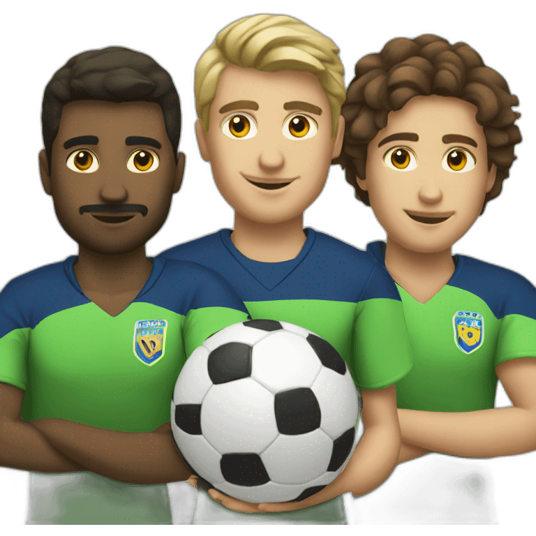 equipo de 3 personas futbol emoji