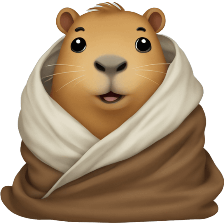 Capybara in a blanket emoji