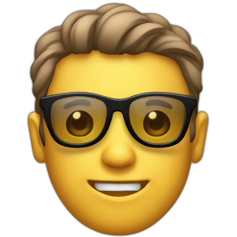 Cara hombre canoso con gafas de sol emoji