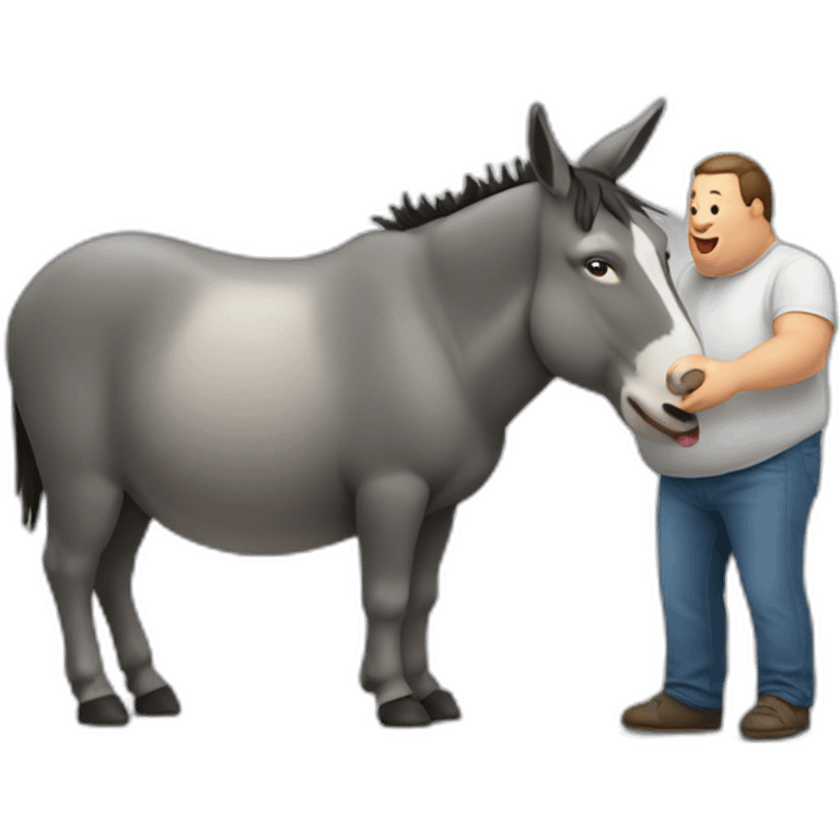 fat man eating a donkey emoji