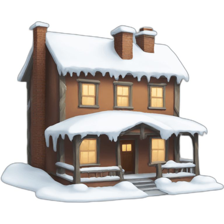 House with snow emoji