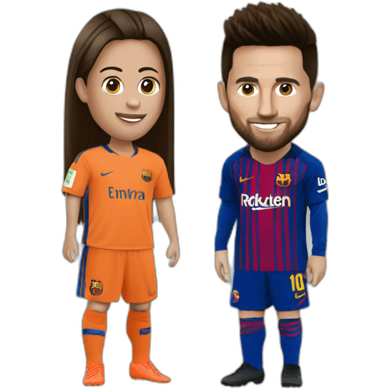 Cristiano avec au- dessus Messi  emoji