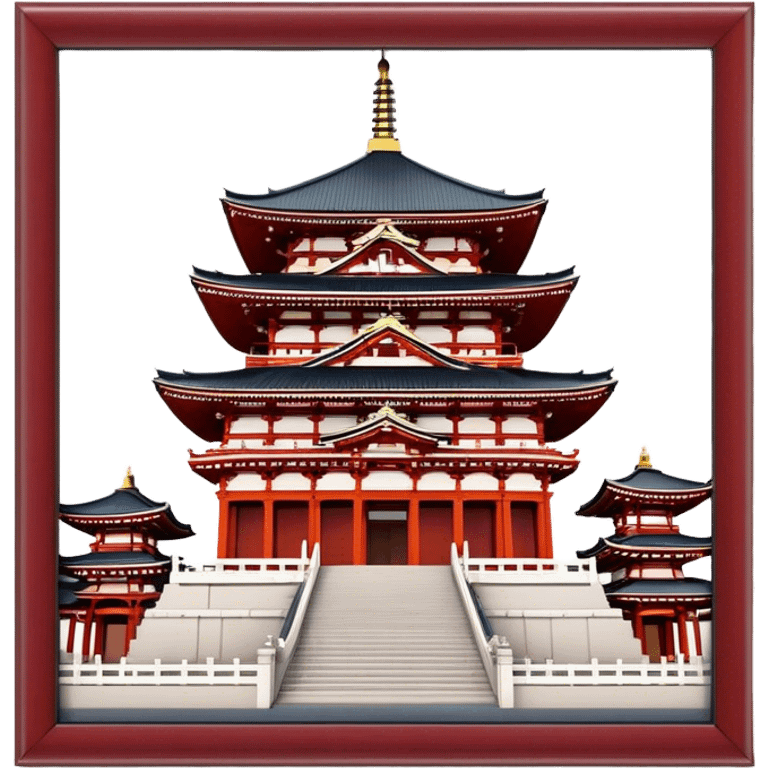 Cinematic Realistic Senso-ji Temple Landmark Emoji, depicted with the historic Tokyo temple rendered with intricate architectural detail and dynamic, cultural lighting. emoji