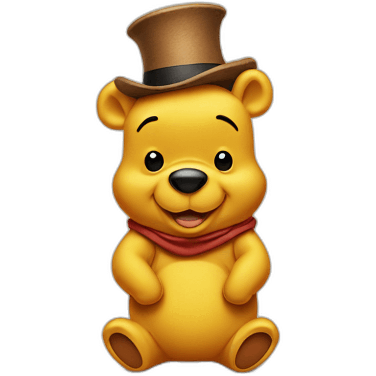 winnie the pooh wearing a poo hat emoji