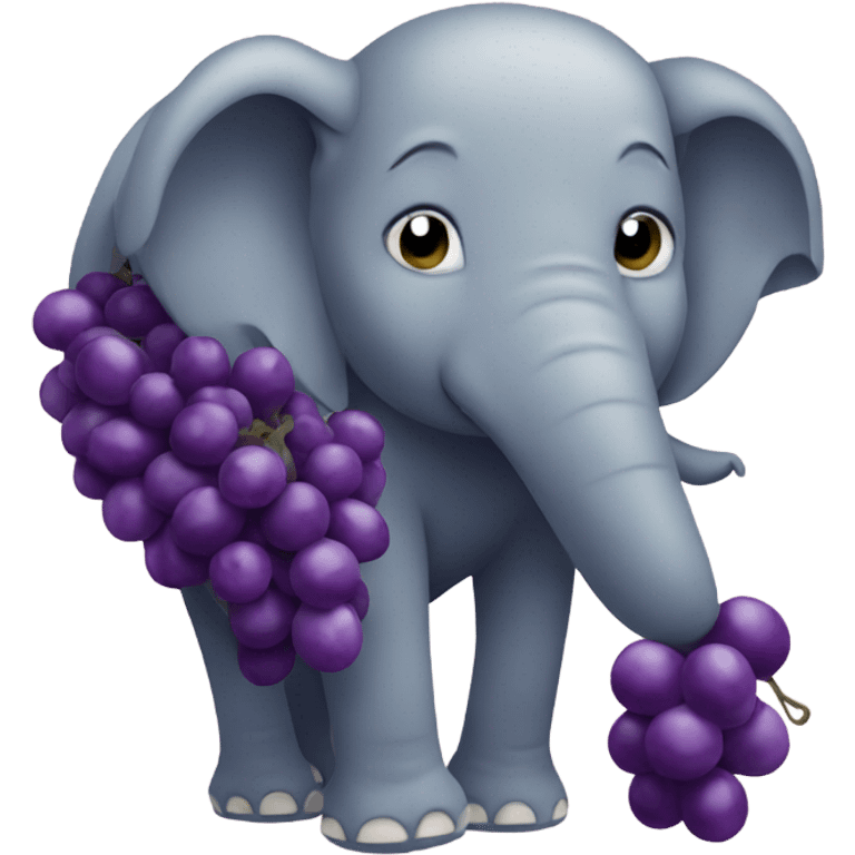 An elephant made of grapes emoji