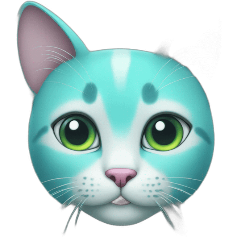 party cyan cat emoji