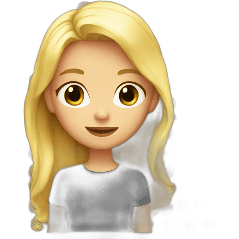 blond girl with black shirt emoji