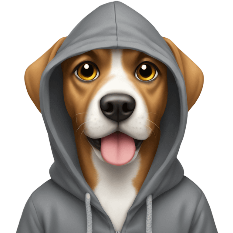 Dog wearing hoodie ￼ emoji