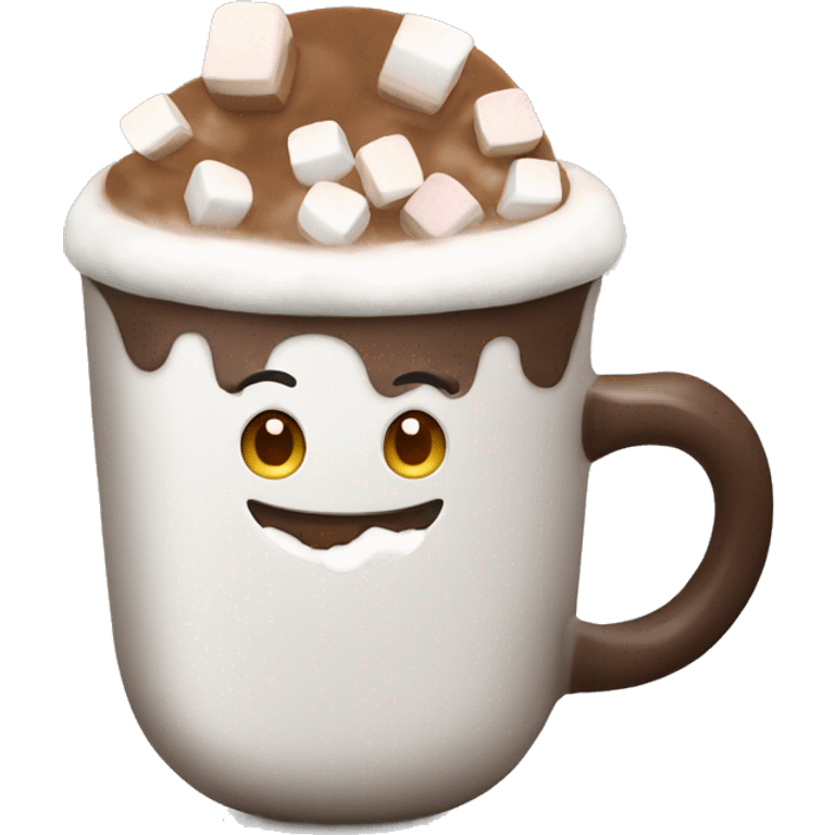 Hot cocoa with marshmallow emoji