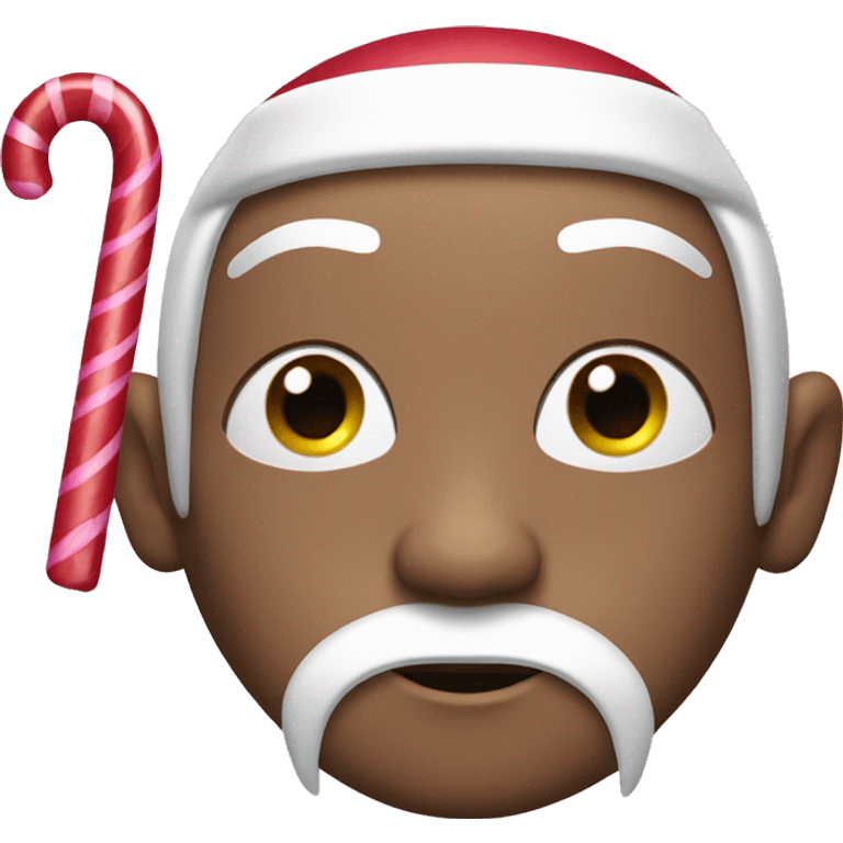 Santa withs fake lashes and a pink candy cane emoji