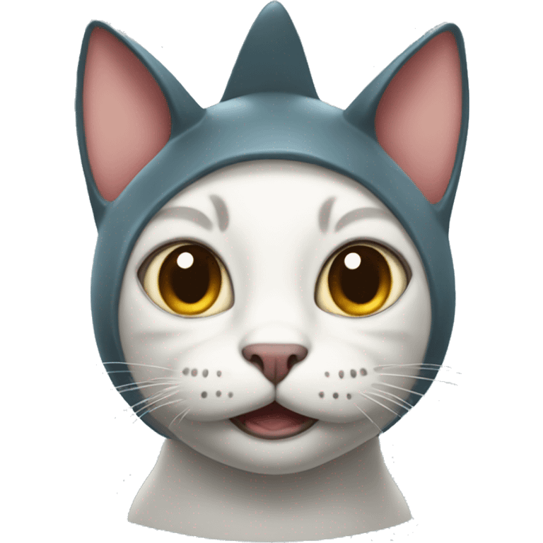 cat with shark on head emoji