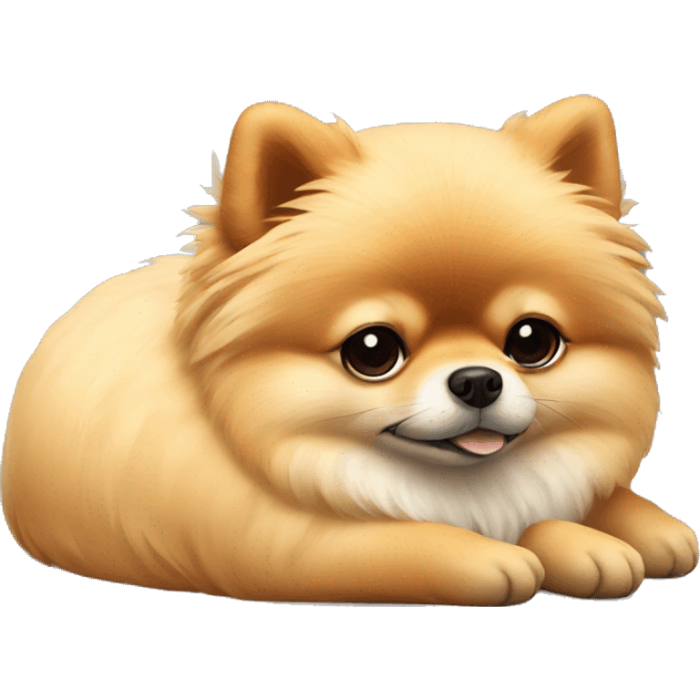 Realistic Pomeranian napping  emoji