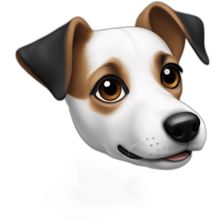 jack russell white with black ears emoji