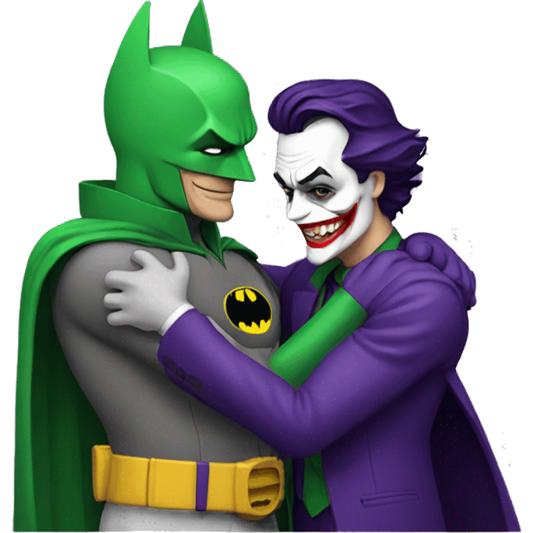 Batman hugging the joker emoji