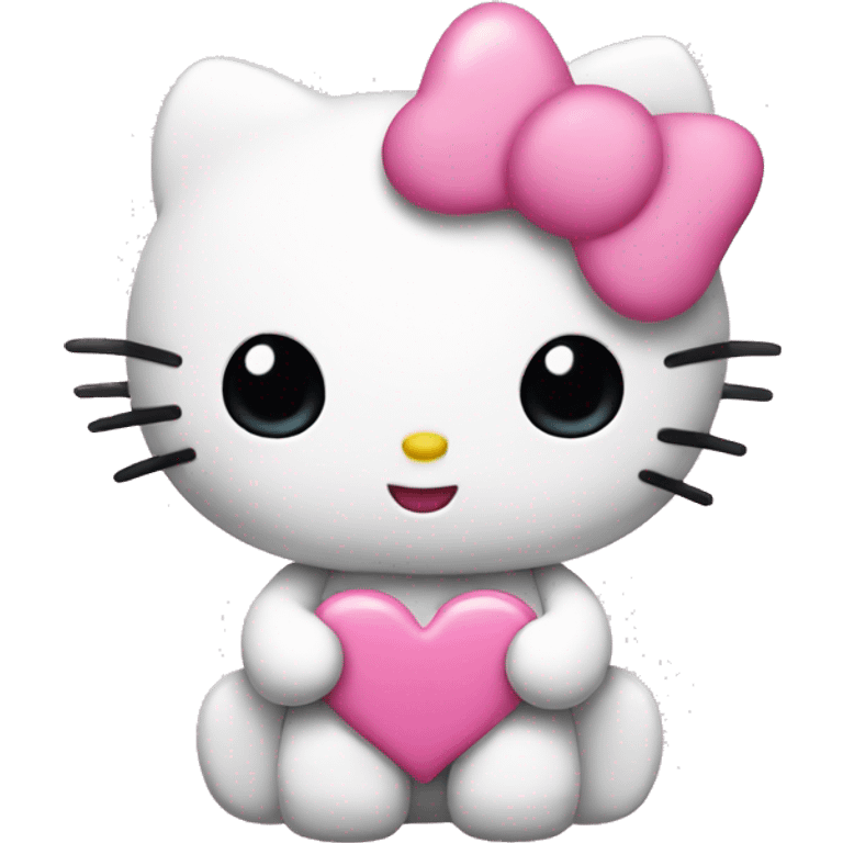 hello kitty with pink heart  emoji