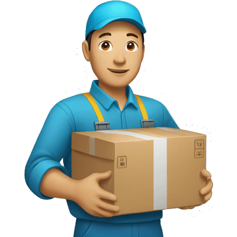 kazakh worker with box in hands emoji