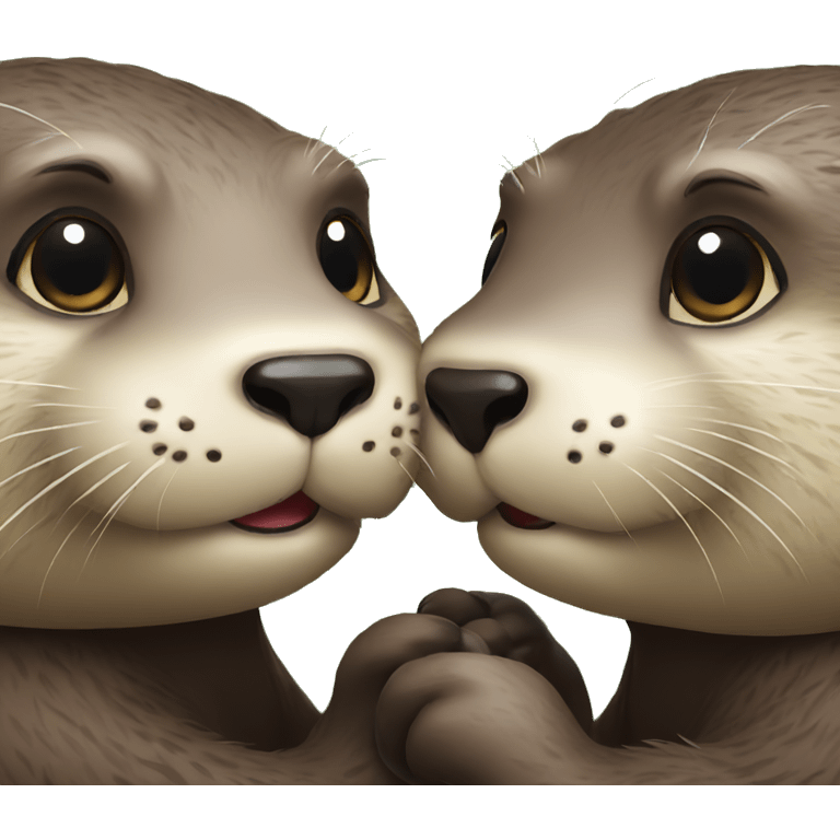 Otters in love emoji