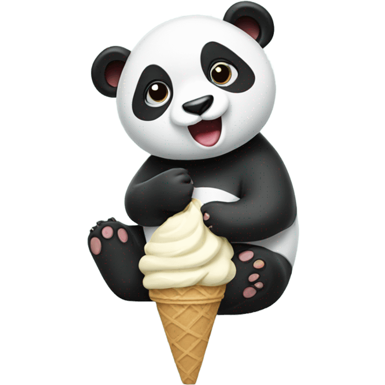 Panda eating ice cream emoji